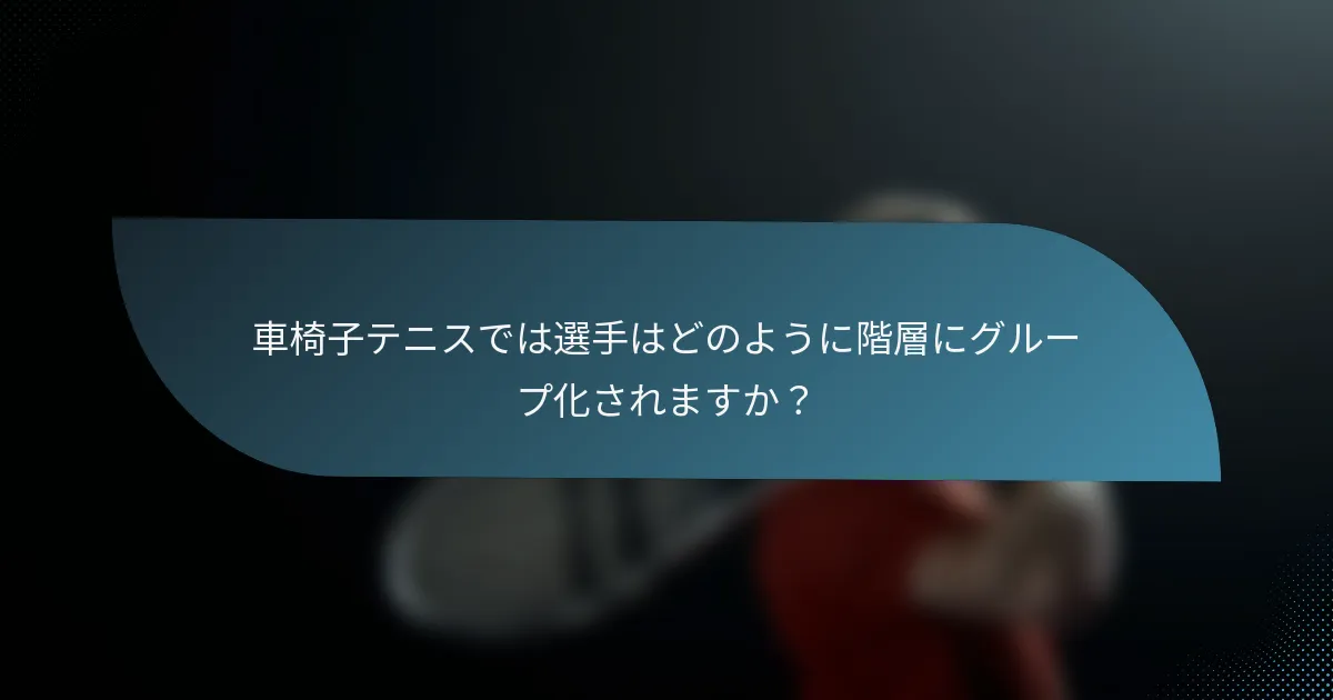 車椅子テニスでは選手はどのように階層にグループ化されますか？