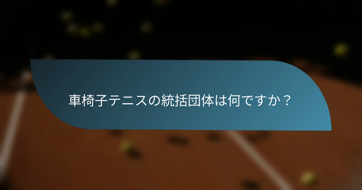 車椅子テニスの統括団体は何ですか？