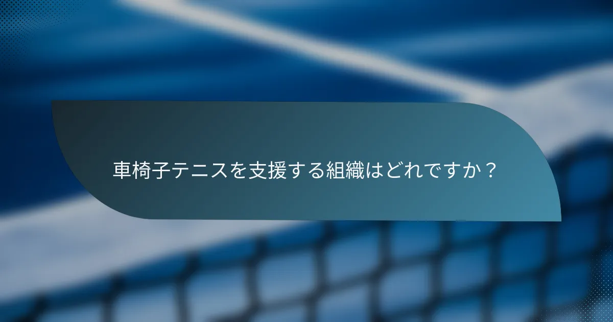 車椅子テニスを支援する組織はどれですか？