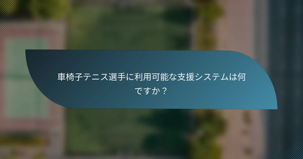 車椅子テニス選手に利用可能な支援システムは何ですか？