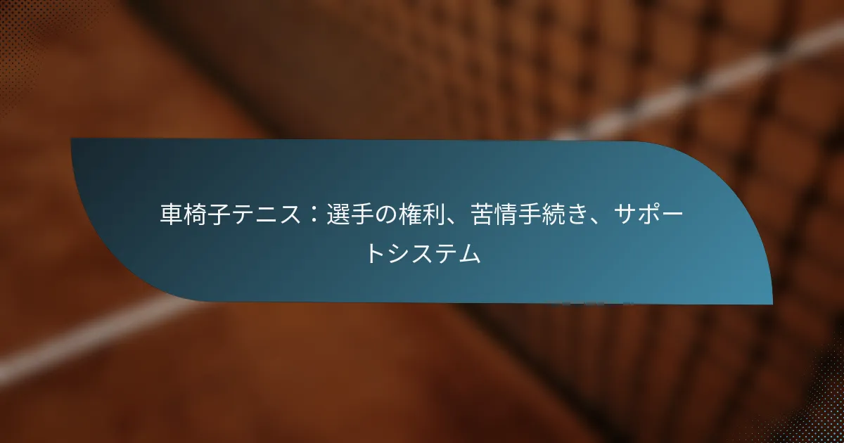 車椅子テニス：選手の権利、苦情手続き、サポートシステム