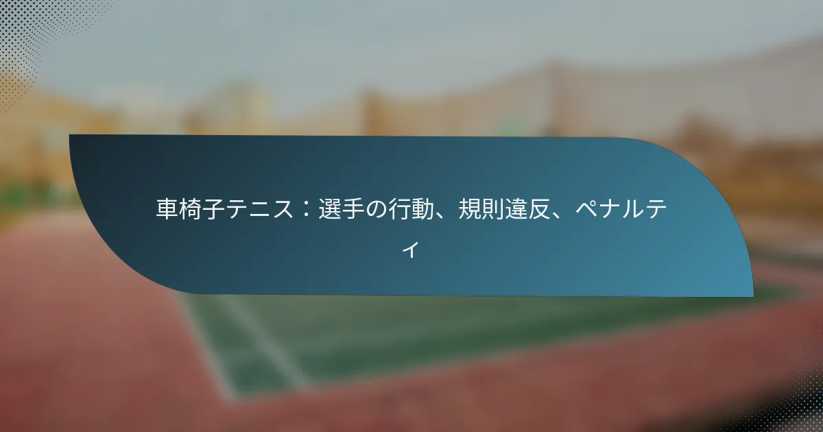 車椅子テニス：選手の行動、規則違反、ペナルティ