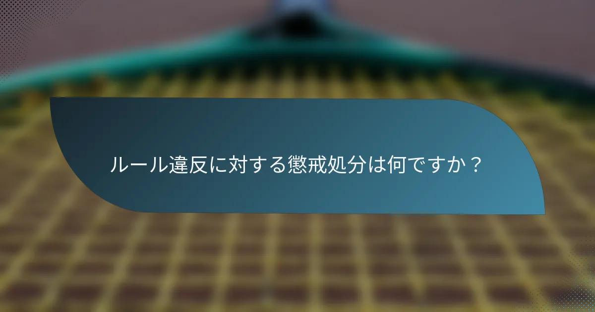 ルール違反に対する懲戒処分は何ですか？